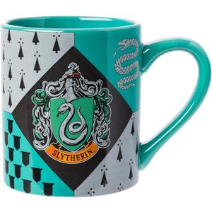 Silver Buffalo Harry Potter Slytherin House Crest, Ceramic Mug, 14oz | Hogwarts, 0.4 Liters