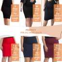 Hybrid & Company Women's Premium Nylon Ponte Stretch High Waist Pencil Suit Skirt Below Knee (Black, XL)