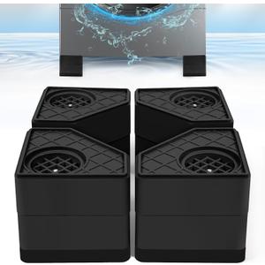 4Pcs Anti Vibration Pads for Washing Machine, Stops Washer Dryer Moving, Prevents Noise, Vibration Transfer, Antivibration Stabilizer Support Feet (Increase3.14in-B)