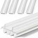 Replacement Door Bottom with Vinyl Fins 36" Long 1 3/4" Wide Threshold Seal Bottom of Door Weatherstrip Kerf Weather Stripping for 7/8" Between Barbs(White,4 Pcs)