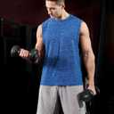 EZRUN Men's Workout Sleeveless Shirts UPF 50+ Summer Beach Swim Shirt Quick Dry Gym Muscle Fitness Running Tank Tops Size 3XL