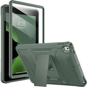 Soke Case for iPad 6th/5th Generation 9.7 Inch 2018/2017,with Built-in Screen Protector and Kickstand, Rugged Full-Body Heavy Duty Protective Cover for Apple iPad Air 2 /Pro 9.7 - Calke Green