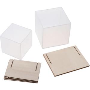 2 Pieces Square Resin Molds,4 Inch,3Inch Large Cube Silicone Molds Transparent Deep Square Casting Molds for DIY Epoxy Casting Craft Making