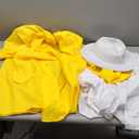 6 Pcs Halloween Sunny Costume for Man Yellow Suit Shirt Pants Tie Uniform Set for Halloween Outfit Cosplay Party, size M