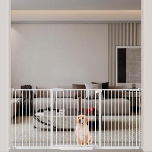 WAOWAO 1.37" Ultra Narrow Spacing Extra Wide Baby Gate 69.48-73.42" Pressure Mounted Walk Through Double Lock Swing Auto Close Safety White Metal Toddler Child Dog Pet for Indoor,Doorway,Kitchen (69.48-73.42"/176.5-186.5cm)