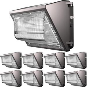 8Pack 150W 22500Lm 5000K IP65 Wall Pack Lights Outdoor Led,ETL
100-277V Dusk to Dawn Photocell, 50ft Dia Coverage Area,Commercial Exterior Lighting for Warehouse,Building(10~20ft Height)