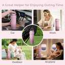 Momcozy 22oz Portable Breast Milk Cooler for Outdoor, Life Saver with 360 Total Cooling for 24 Hours, Larger Capacity Travel Breastmilk Chiller with 2pcs Baby Bottles for Breastmilk Storage, Pink