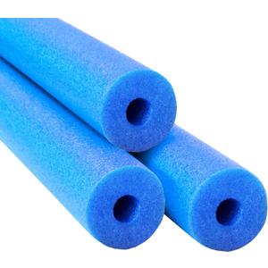 Chochkees Blue Pool Noodles Swimming Hollow Core Foam Tube, Floating Thick Noodles for Floating, Pool Accessories, 52", 3-Pack