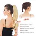 Ponytail Extension,Hair Extension Ponytail 20" Long Claw Hair Extension Synthetic Wavy Straight Hairpieces Ponytail Clip in Ponytail Wig Daily Fluffy Pony Tail for Women(Light Honey Blonde)