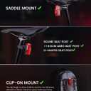 RAVEMEN TR150/TR250 Bike Tail Light, 280° Visible Bike Rear Light with Brake Detection and Auto On Off Feature, 3 Mounting Options