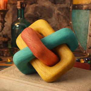 Amyhill 3 Link Knot Decor Mid Century Modern Color Coffee Table Decoration Chain Link TV Decor Mid Century Modern Shelf Entryway Objects for Home Living Room Farmhouse Bedroom Inspired Aesthetic Art