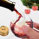 Veemoon Christmas Drink Balls, 250ml Clear Ornament Balls 10pcs Fillable Booze Ball Christmas Tree Ornament Water Bottle Bulb Juice Bottle Xmas Hanging Pendant Ball for Holiday Favor Golden