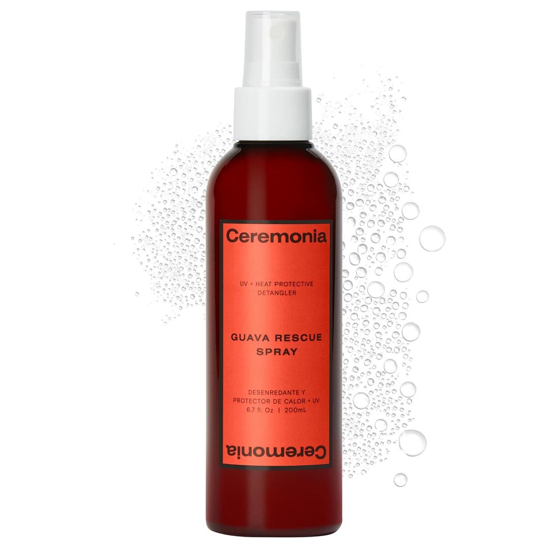 Ceremonia Guava Rescue Spray Superfruit Guava Detangler with UV & Heat Protection, 6.7 Fl. Oz. | 200 Ml.