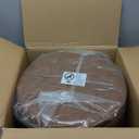 Round Ottoman with Storage Set of 2, 12.6"W x 14.17"H & 14.76"W x 17.32"H Faux Leather Button Tufted Storage Ottoman, Boucle Vanity Stool Footrest Coffee Table for Living Room, Bedroom, Brown