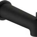 7 Inch Extra Long Slip on Bathtub Spout with Diverter, Matte Black Tub Spout Fits 1/2" Copper Tube (5/8" Diameter)