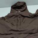 SOLY HUX Men's Graphic Zip Up Hoodies Streetwear Jacket Letter Print Long Sleeve Sweatshirt with Pocket (Large, Chocolate Brown Figure)