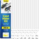 315in Cord Hider Kit, Paintable Cable Raceway, Cord Covers for Wires on Wall, Cord Hider for Wall Mount tv, tv Cable Hider Wall kit, Wire Covers for Cords, 20X L15.7in X W0.96in X H0.57in, White