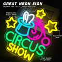 Circus Show Neon Sign Circus Theme Party Decorations Colorful LED Light for Kids Room Carnival Party Decor Playroom Wall Art(12.5 * 12.6inch)
