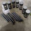 Solar Black Outdoor Integrated LED Landscape Path Bollard Light, Pack of 7