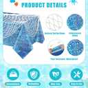 Unittype 6 Pcs Fish Net Decorative and Tablecloth Set, Cotton Fishnet and Plastic Table Cover Decorations Set for Nautical Themed Party Baby Shower Pirate Decorations Mermaid Party (Colorful), 54 x 108 inches