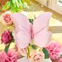 OBBOLO 3D Hanging Butterfly Decorations, Colorful Butterfly Birthday Party Decorations with Tissue Pompom Garland, 6 Pcs Paper Hanging Decorations for Girls, Women, Flower Garden Party Dcor