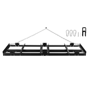 Lasnten Drag Harrow 6 Ft Driveway Drag Grader Yard Drag Lawn with Chain Steel Tractor Attachments Landscape Power Rake for ATV, UTV, Tractor