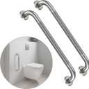 24 Inch Anti Slip Shower Grab Bar, Munzong 2 Pack Stainless Steel Bathroom Grab Bar, Brushed Nickel Knurled Bathroom Balance Bar,Safety Hand Rail Support Handicap Elderly Senior Assist Bath Handle