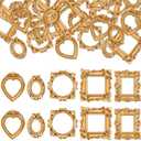 Vicenpal 39 Pcs Vintage Mini Picture Frames Baroque Antique Small Resin Jewelry Display Table Frame for Christmas DIY Photo Holiday Party Decoration (Gold)