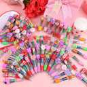CZWZ 60Pcs Mini Multicolor Pen in One 4-in-1 Cute Pens Bulk for Kids, Ballpoint Pens for Birthdays and Children's Parties, Fun Pens Gifts Assorted Ink Kawaii Pen(Valentine)