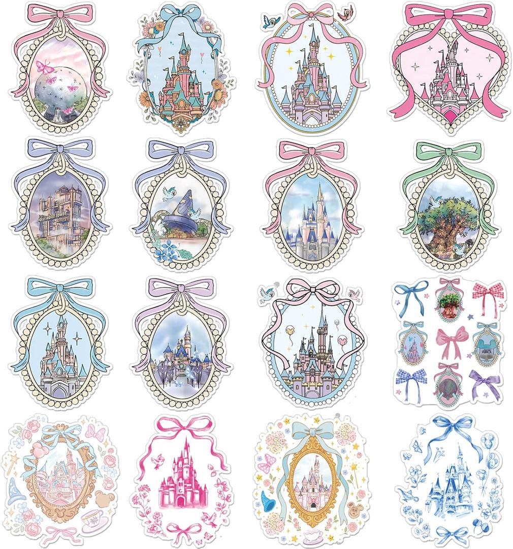 RiVolTa Castle Cruise Door Magnets - 16 Pcs Cute Ship Cabin Decorations Magnetic Watercolor Magic Mirror Forest Stickers Anchor Stateroom Decals for Holiday Carnival Party Decor Car Fridge Accessories