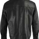 Milwaukee Leather LKM1601 Men's Black Lightweight Snap Front Leather Shirt - (Black, S)