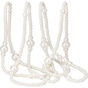 11.8 Ft Beige Faux Pearl Beads Garland for Valentine Tree Large Pearl Garland Strand Chain Wedding Decoration for Floral Centerpieces Wedding Party Favor Mantel Fireplace Stairs