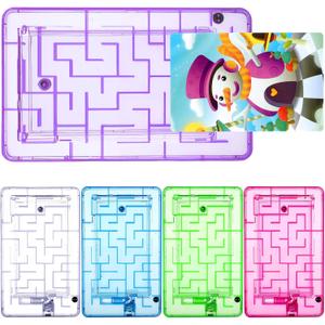 Skylety 5 Pcs Money Puzzle Box Gift Card Box Plastic Puzzle Card Holder Fun Maze Intellectual Pinball Machine Game for Teens and Adults Birthday Party Favors(Clear, Blue, Purple, Pink, Green)
