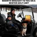 Electric Golf Cart Heater, 2-Second Fast Heating Battery Powered with 360 Adjustable Angle, 400W Safe and Quiet Carbon Fiber Heating Compatible with 48V Club Car/Yamaha/EZGO