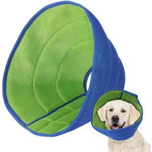 Dog Cone Soft Recovery Collars & Cones After Surgery for Medium Large Dogs, Comfy Ecollars to Stop Licking, Adjustable, Dog Ecollars for Recovery Fabric: Soft Comfort, Ecollars of Shame Alternatives (L (Fit 20-49 lb Dog), Mesh Cloth - Blue)