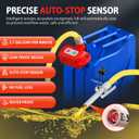 Rechargeable Fuel Transfer Pump with Auto-Stop & Leak Protection, 3.4 GPM Automatic Gas Can Pump with 71" Extra Long Hose, Portable Lithium Battery Gas Transfer Pump for Oil, Diesel, Gasoline