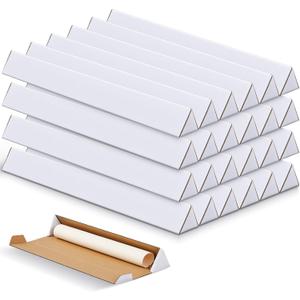 Tatuo 50 Pcs Triangle Mailing Shipping Tubes 36.22" L x 3" w x 3" h Oyster White Corrugated Cardboard Box Poster Tube for Protecting, Shipping, Mailing and Storage of Artwork, Crafts, Long Art Holder