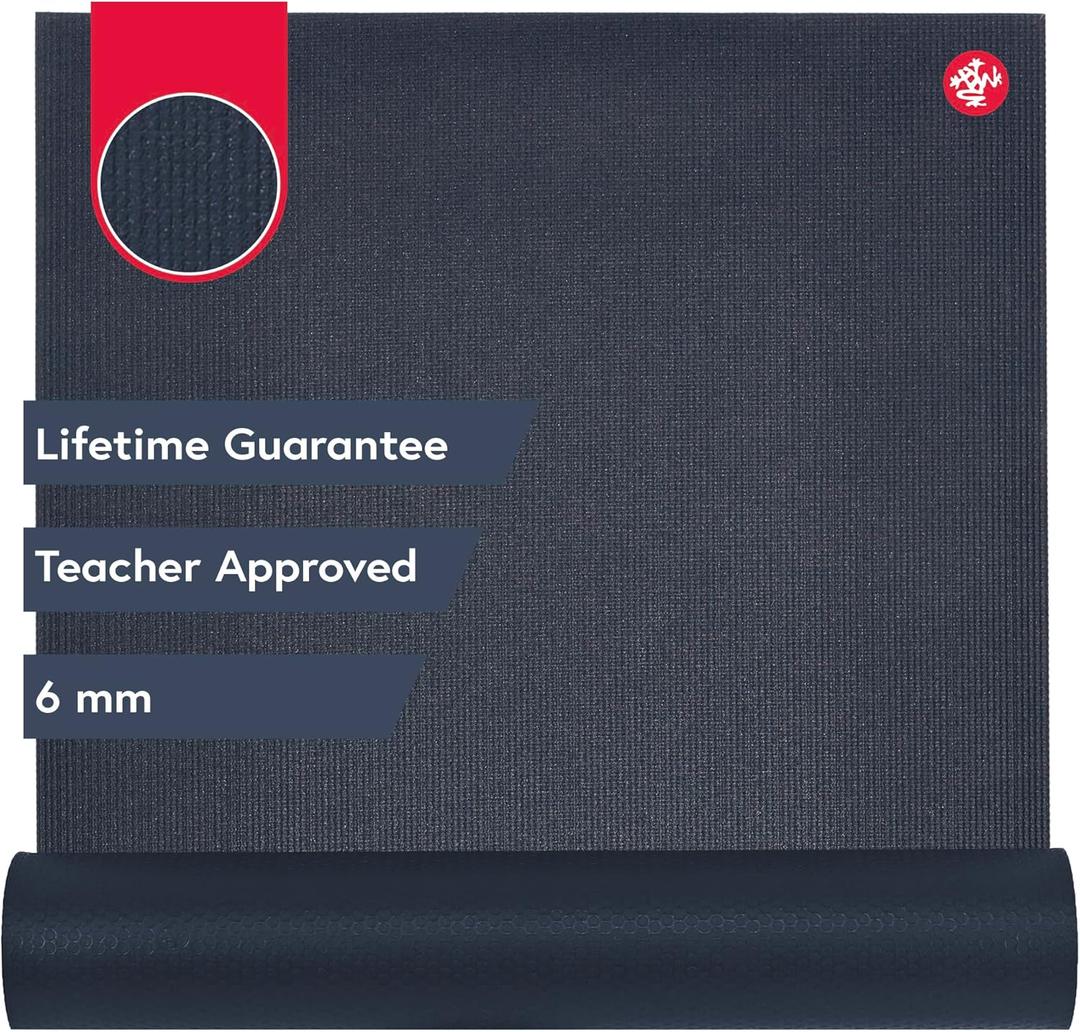 Manduka PRO Yoga Mat - 6mm | Lifetime Durability | Hygienic Construction | Premium Studio Quality | Teacher Approved (85" x 26", Midnight)