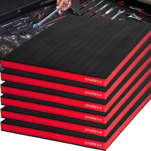 ONREVA Tool Box Foam 6 Pack 18x12x1 Inch, Foam Inserts for Cases, Polyethylene Storage Sheets for Toolbox Hard Case, Tool Shadow Insert, Kaizen Organizer Sheet