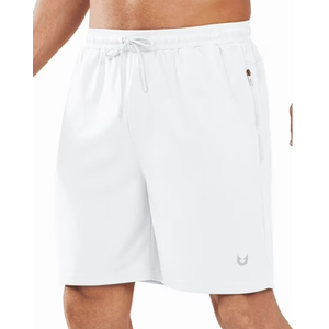 NORTHYARD Men's 7 Inch Athletic Basketball Shorts with 4 Pockets Workout Gym Short White, 2XL