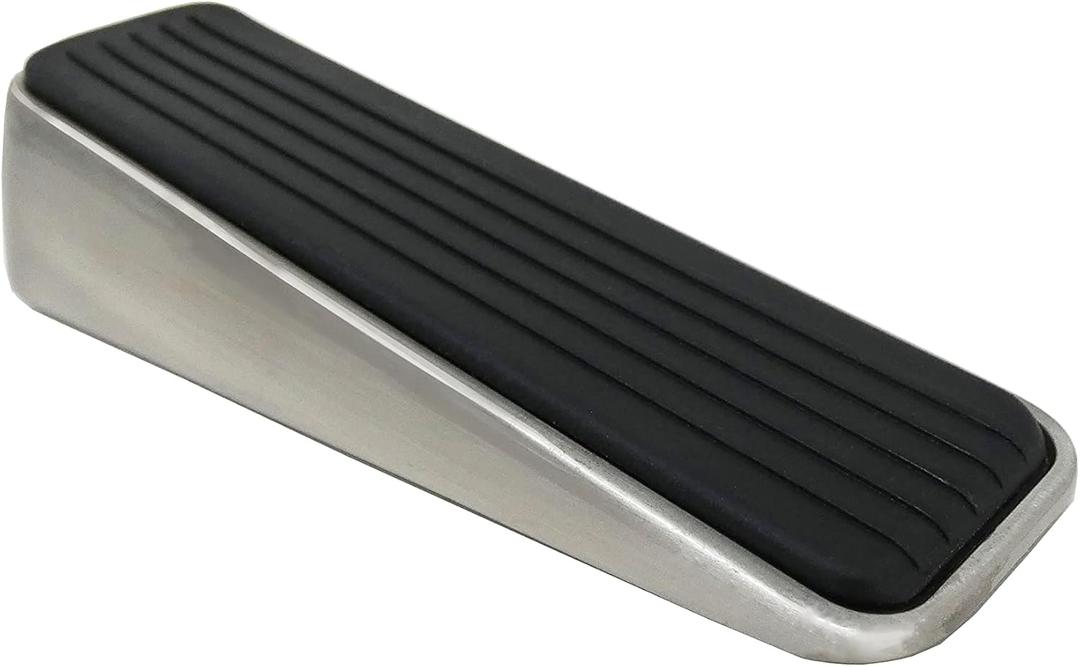 Shepherd Hardware 3314 Designer Satin Nickel Door Wedge with Non-Skid Rubber Base Grip