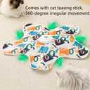 Cat Toy Hide and Seek Interactive Cat Toy - Rechargeable Automatic Feather Wand with Bird Squeaky for Indoor Cats Increase Battery Capacity, cat Feather Toy with 2 cat Wands (Colorful)