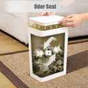 TIPGO Bathroom Trash Can with Lid, 10 Liter/ 2.6 Gallon Slim Garbage Can, Small Trash Bin Waste Basket with Pop-Up Lid for Kitchen, Bedroom, Living Room, Office (White)