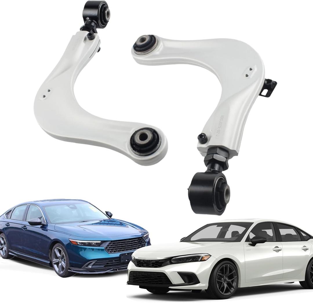 BP67476 2x Aluminium Alignment Rear Camber Kit Adjustable Camber Arms Compatible With 2016-2022 Honda Civic Accord CR-V Rear Forged Pair Left Right Adjustment Kit Silver Replaces 67476