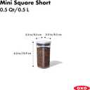 OXO Good Grips POP Container - Airtight Food Storage - Mini Square Short 0.5 Qt Ideal for 1 lb of baking soda or 14 oz of grains