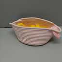 GiftExpress Pink Woven Easter Basket - 13" x 8" x 5" Cotton Rope Organizing Baskets for Baby Items or Cat & Dog Toys - Cute Soft Gift Storage Bin w/ Handles
