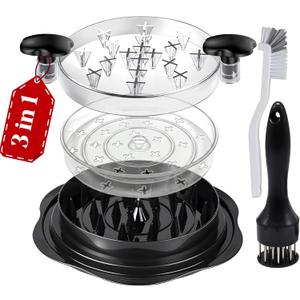 Chicken Shredder Tool Twist Large 3 layer With Meat Tenderizer Tool & Brush,Manual Chicken Breast Grinder,10'' Pro Meat Shredder, BPA Free Anti-Slip Ergonomic Handle,Suitable For Beef &Vegetable