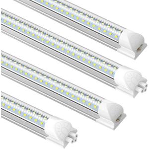 SHOPLED LED Shop Light 5FT, 50W 6500LM 6000K Cool White, V-Shape T8 Linkable LED Tube Lights, Work Shop Lights for Garage, Workbench, Basement, ETL Listed, 4 Pack