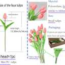 10-Heads Artificial Flowers PU Mini Real Touch Tulip Bouquets for Home Wedding Party Centerpiece Decoration (Gradient Coral)
