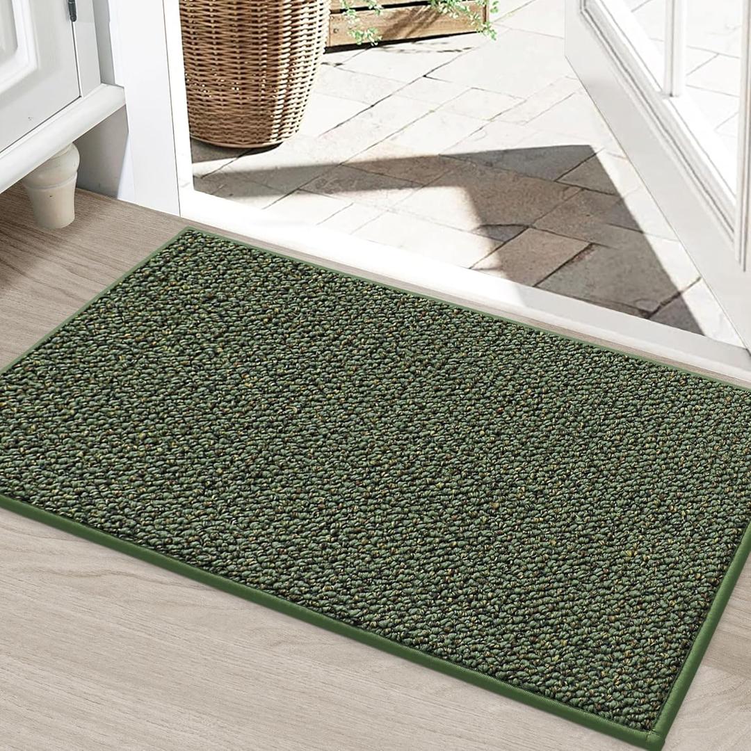BEQHAUSE Dirt Trapper Door Mat 24" x 36", Non-Slip Washable Doormats Entrance Mat, Dirt Resistant and Absorbent Welcome Mat, Low Profile Floor Mats for Front Back Door and Entryway, Green BEQHAUSE Dirt Trapper Door Mat 24" x 36", Non-Slip Washable Doormats Entrance Mat, Dirt Resistant and Absorbent Welcome Mat, Low Profile Floor Mats for Front Back Door and Entryway, Green